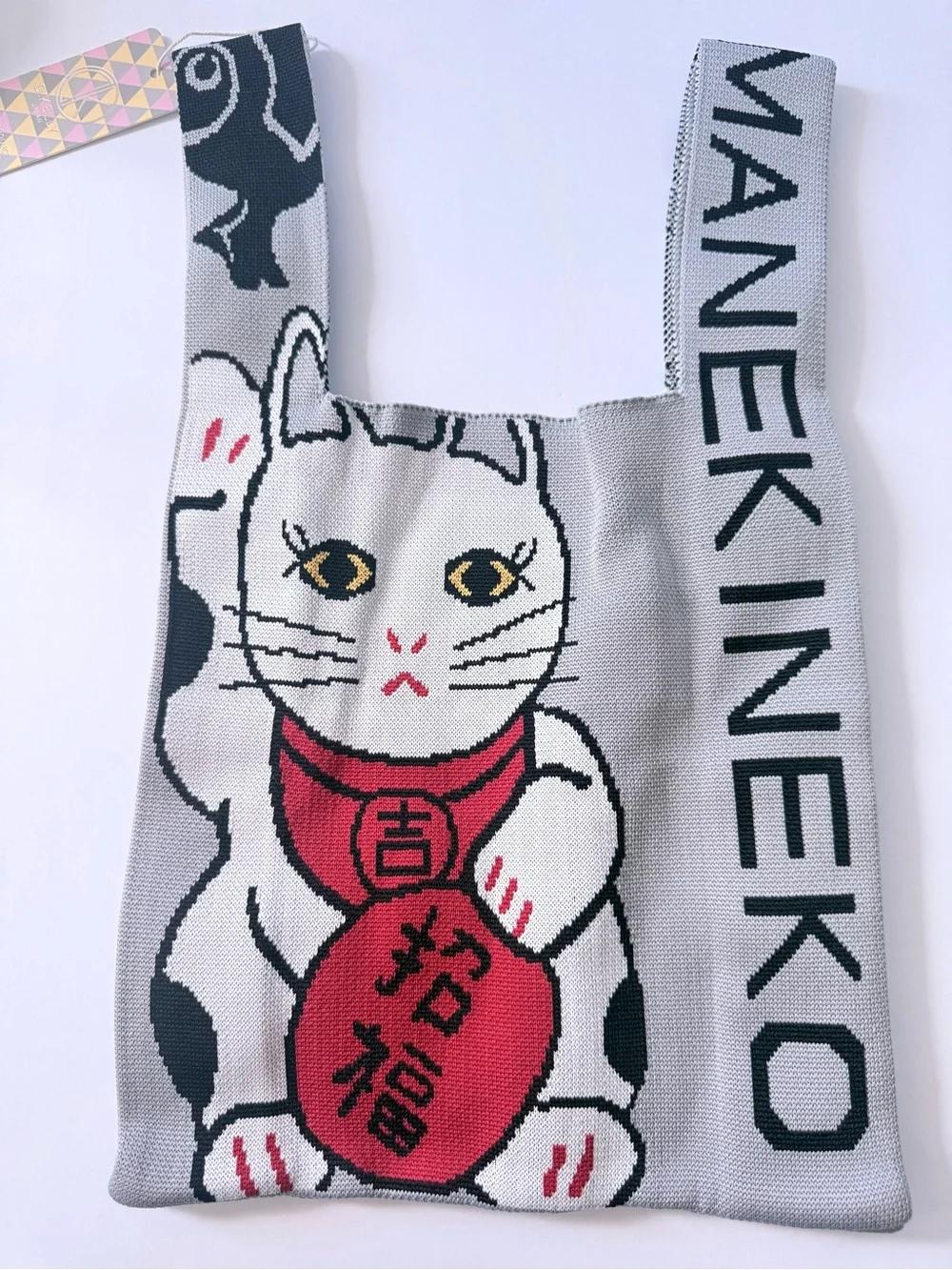 Japan Good Luck Neko Cat Tote Bag - Unbranded
